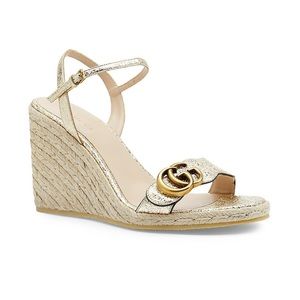 Women's Metallic Aitana Leather Espadrille Wedges